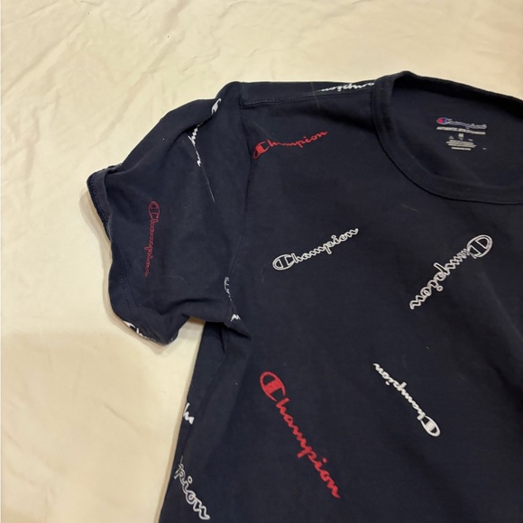 Champion Men's Black and Red Logo Tee - Picture 2 of 12